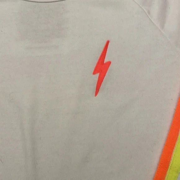 New Aviator Nation White Cropped Sweatshirt Size M - Picture 2 of 4